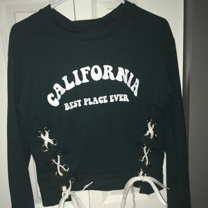 Emerald green crew neck